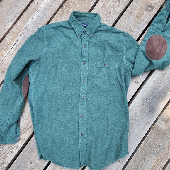 J. Crew Men's M flannel with leather elbow pads - Picture 5 of 5